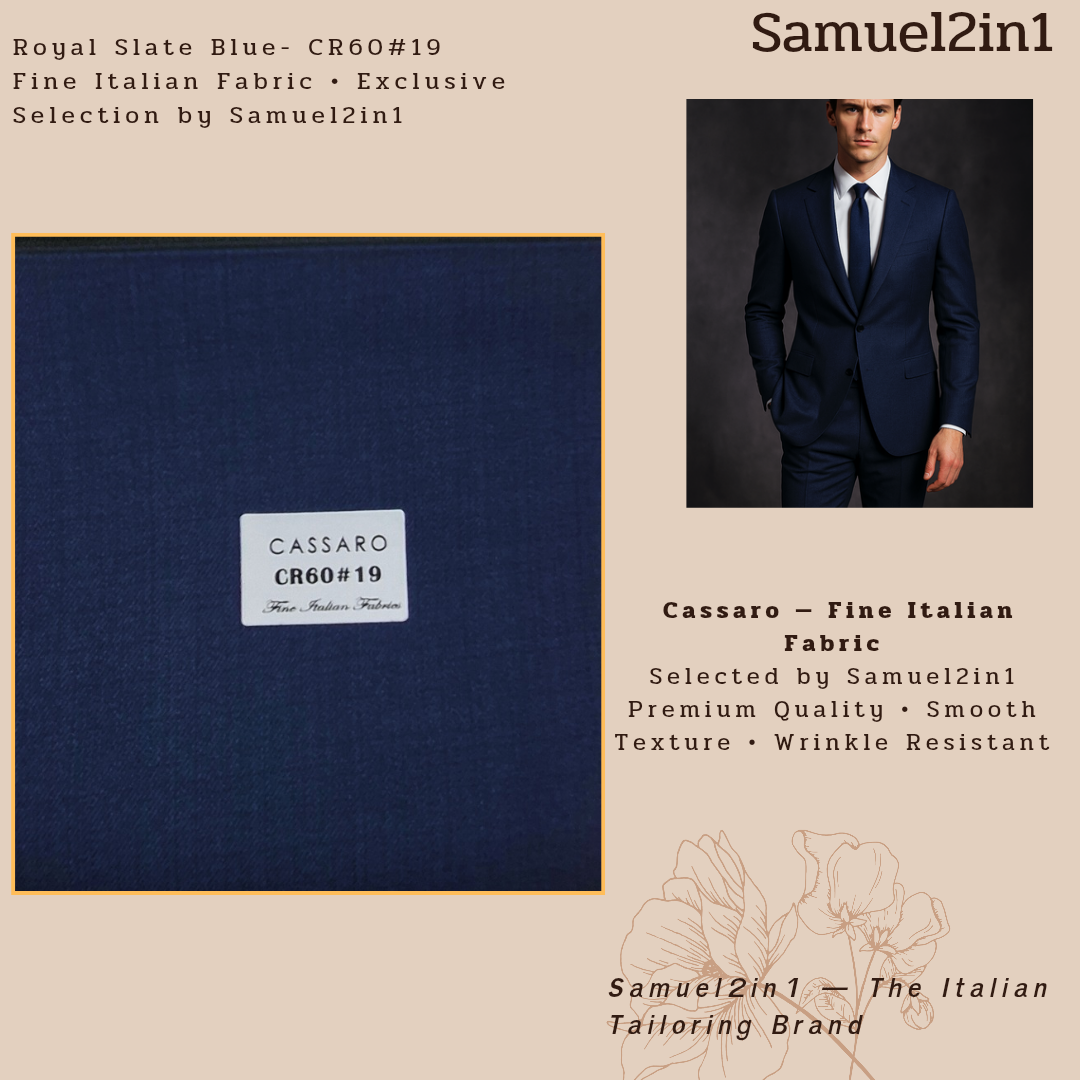 ROYAL SLATE BLUE – CR60#19 Cassaro Fine Italian Fabric