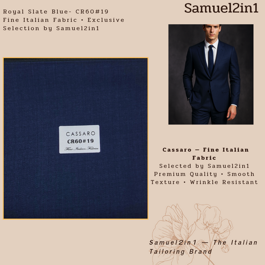 ROYAL SLATE BLUE – CR60#19 Cassaro Fine Italian Fabric