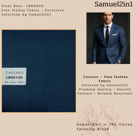 SLATE BLUE – CR60#20 Cassaro Fine Italian Fabric
