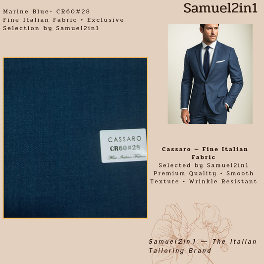 MARINE BLUE – CR60#28 Cassaro Fine Italian Fabric