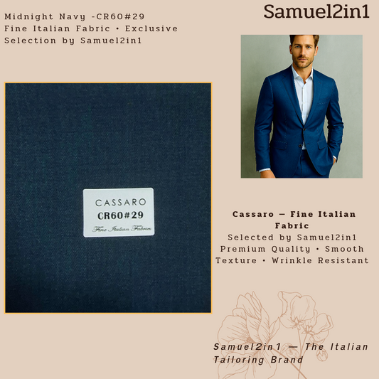 MIDNIGHT NAVY – CR60#29 Cassaro Fine Italian Fabric