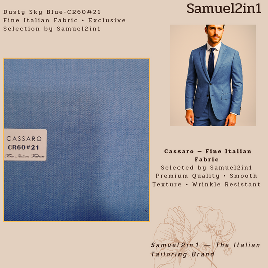 DUSTY SKY BLUE – CR60#21 Cassaro Fine Italian Fabric
