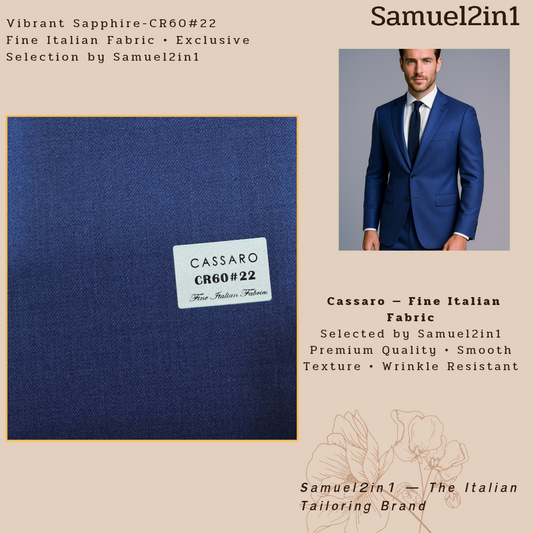 VIBRANT SAPPHIRE – CR60#22 Cassaro Fine Italian Fabric