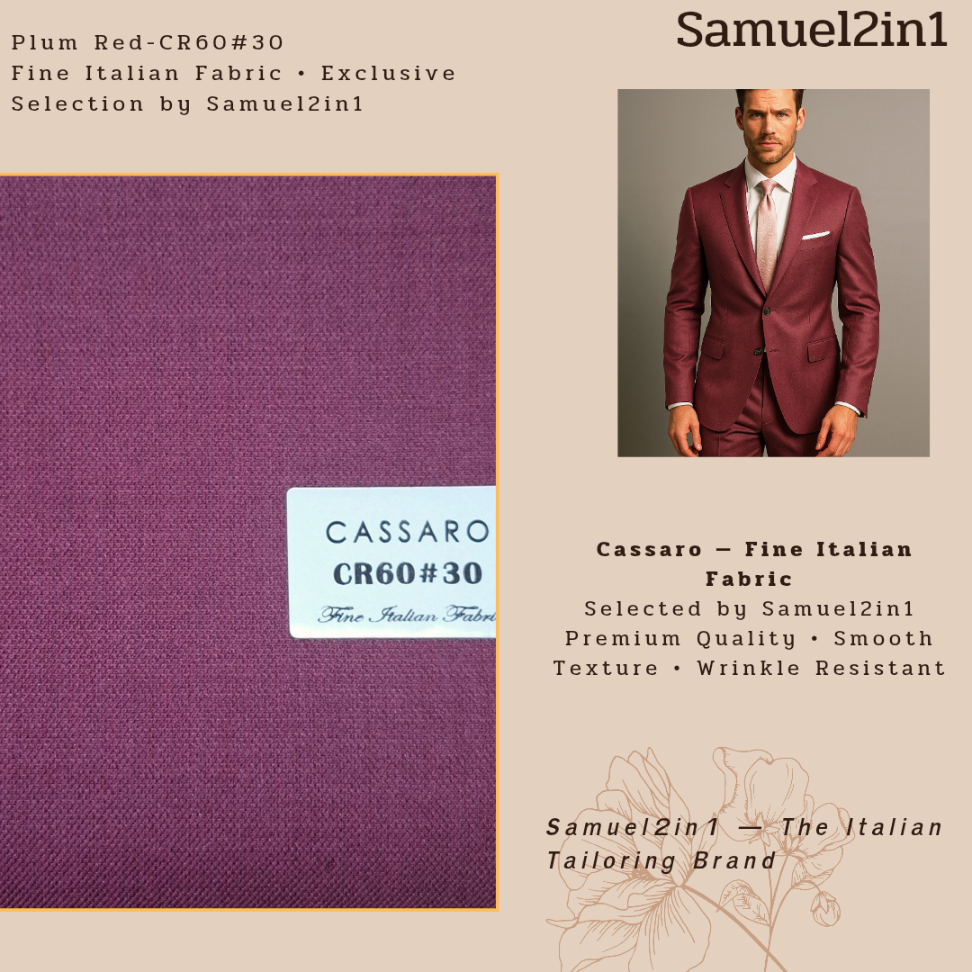 PLUM RED – CR60#30 Cassaro Fine Italian Fabric