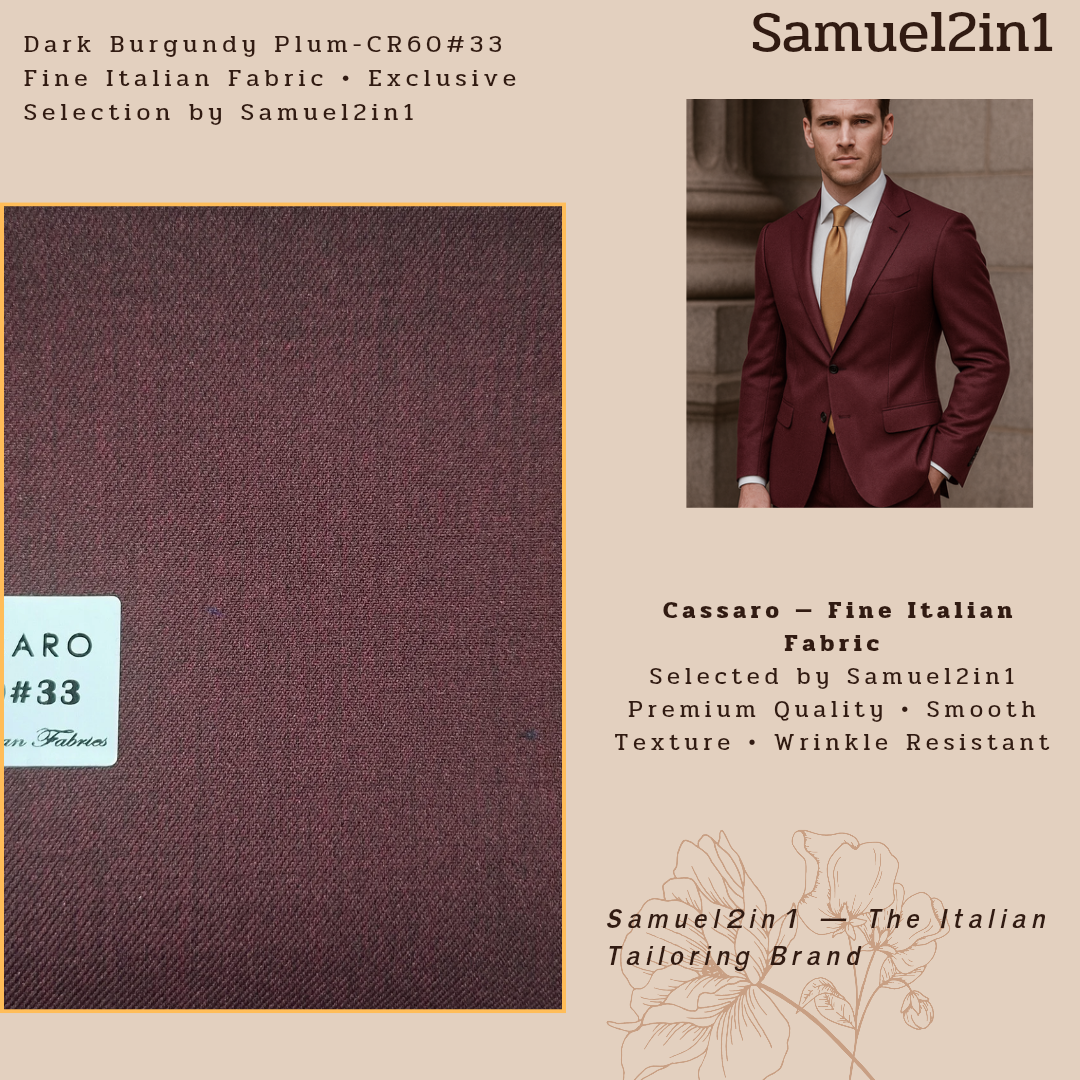 DARK BURGUNDY PLUM – CR60#33 Cassaro Fine Italian Fabric