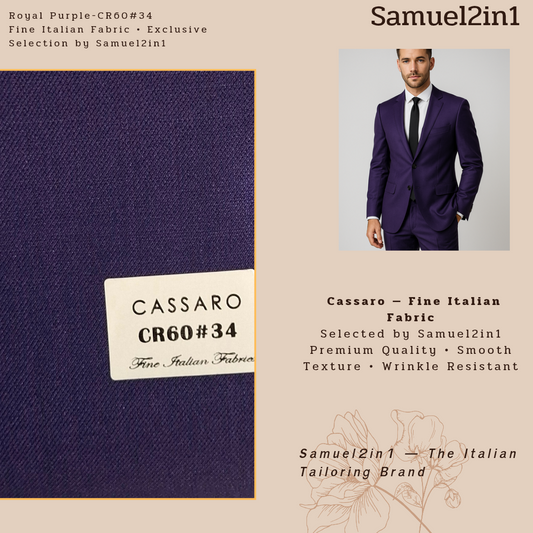 ROYAL PURPLE – CR60#34 Cassaro Fine Italian Fabric