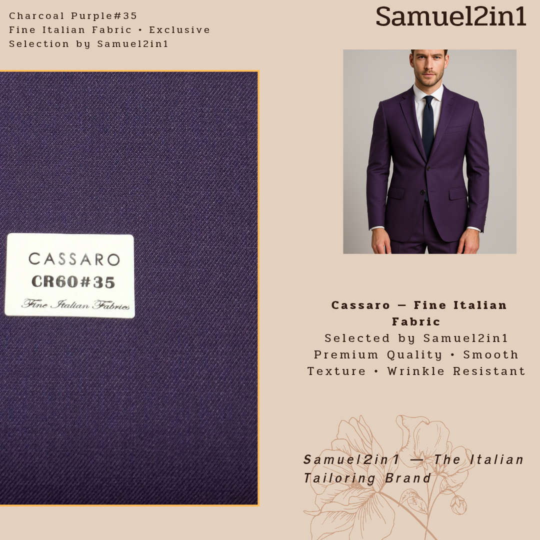 CHARCOAL PURPLE – CR60#35 Cassaro Fine Italian Fabric
