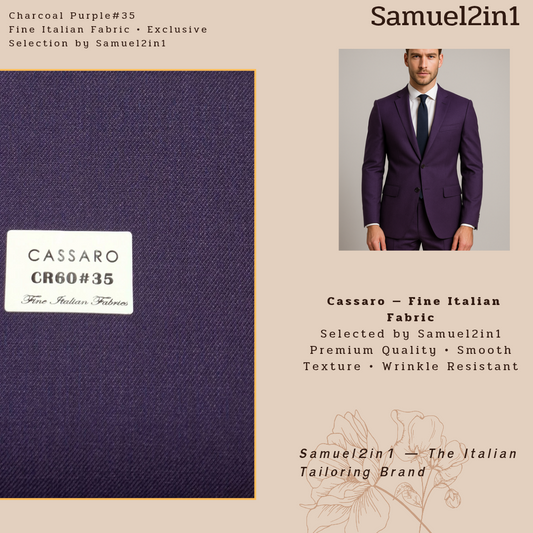 CHARCOAL PURPLE – CR60#35 Cassaro Fine Italian Fabric