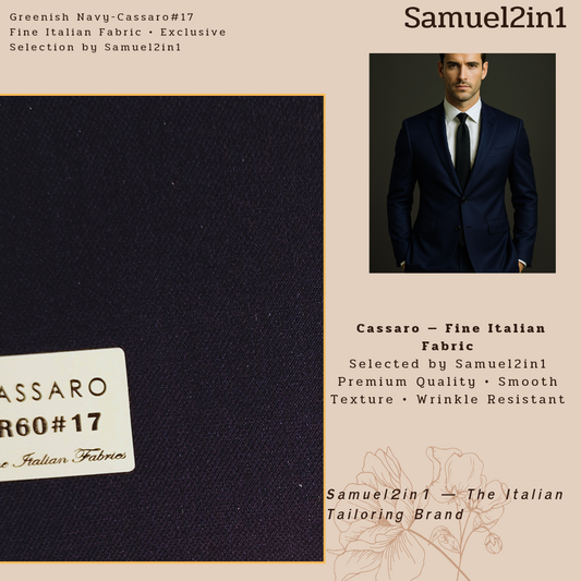 GREENISH NAVY – CR60#17 Cassaro Fine Italian Fabric