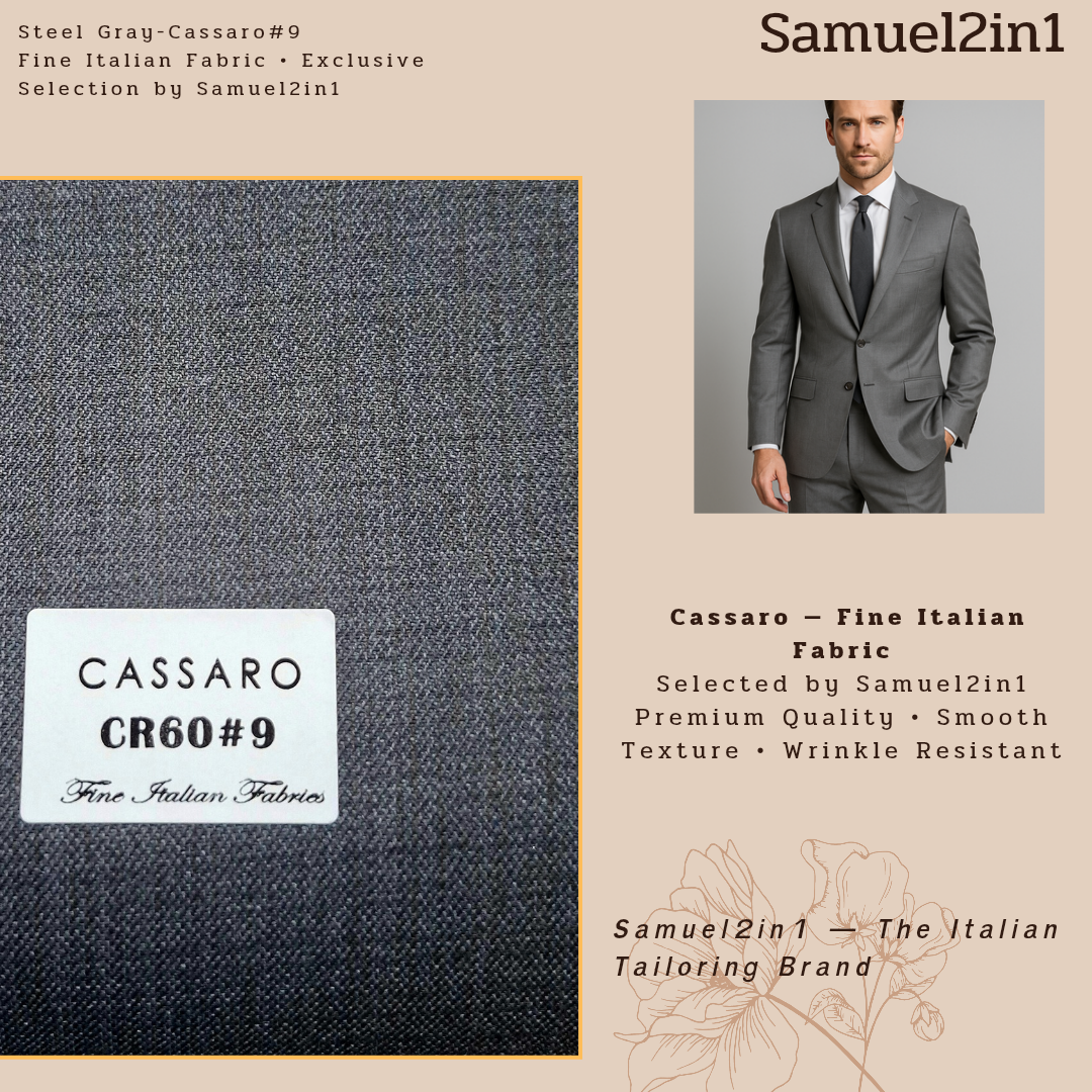 STEEL GRAY – CR60#9 Cassaro Fine Italian Fabric