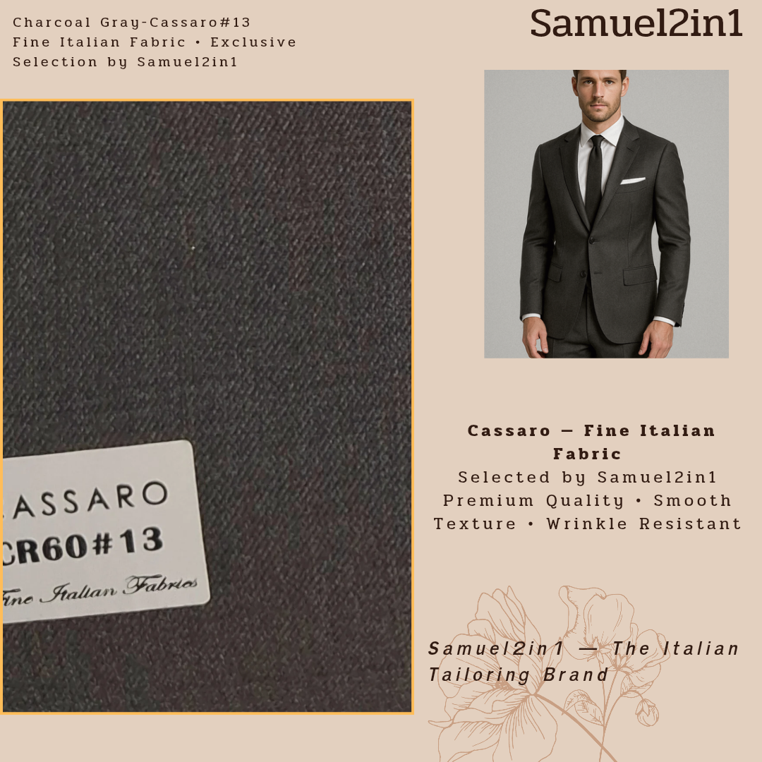CHARCOAL GRAY – CR60#13 Cassaro Fine Italian Fabric