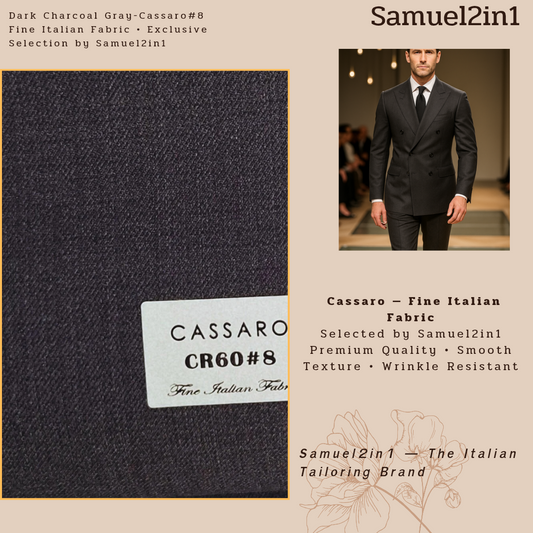 DARK CHARCOAL GRAY – CR60#8 Cassaro Fine Italian Fabric