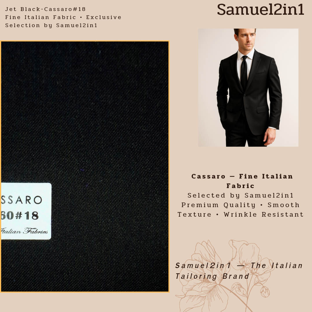 JET BLACK – CR60#18 Cassaro Fine Italian Fabric