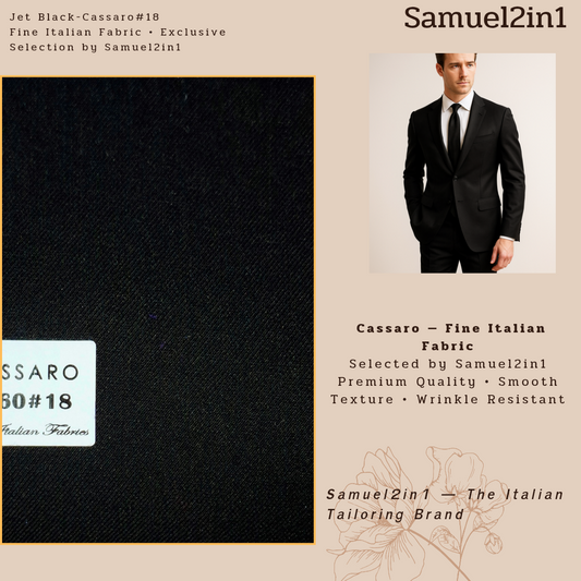 JET BLACK – CR60#18 Cassaro Fine Italian Fabric