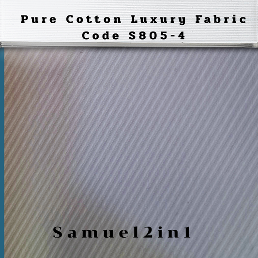 Pure Cotton Luxury Fabric – Code S805-4 (White Twill Shirting)