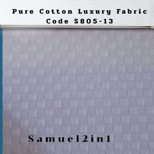 Pure Cotton Luxury Fabric – Code S805-13 (White Shirting)