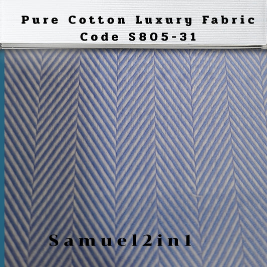 Pure Cotton Luxury Fabric – Code S805-31 (Blue Shirting)