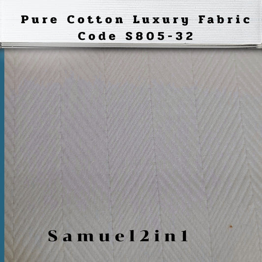 Pure Cotton Luxury Fabric – Code S805-32 (White Shirting)