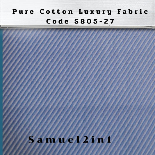 Pure Cotton Luxury Fabric – Code S805-27 (Light Blue Shirting)
