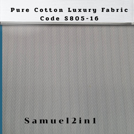 Pure Cotton Luxury Shirting Fabric – Code S805-16 (White)