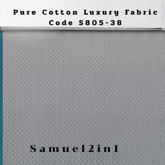 Pure Cotton Luxury Shirting Fabric – Code S805-38 (White)