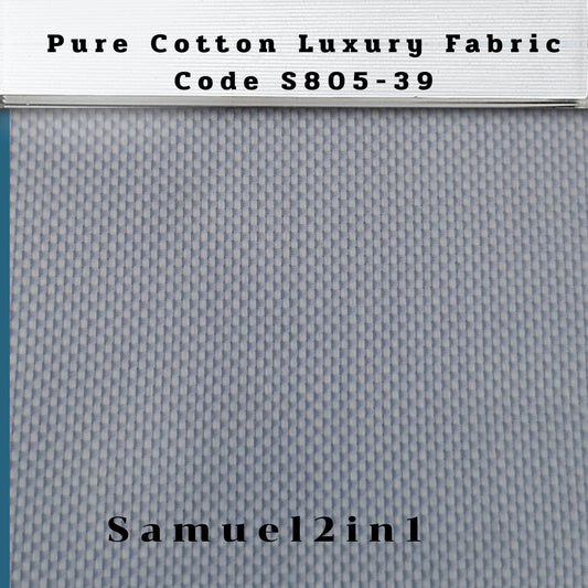 Pure Cotton Luxury Shirting Fabric – Code S805-39 (Light Blue)