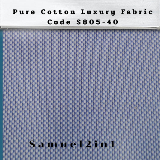 Pure Cotton Luxury Shirting Fabric – Code S805-40 (Blue)