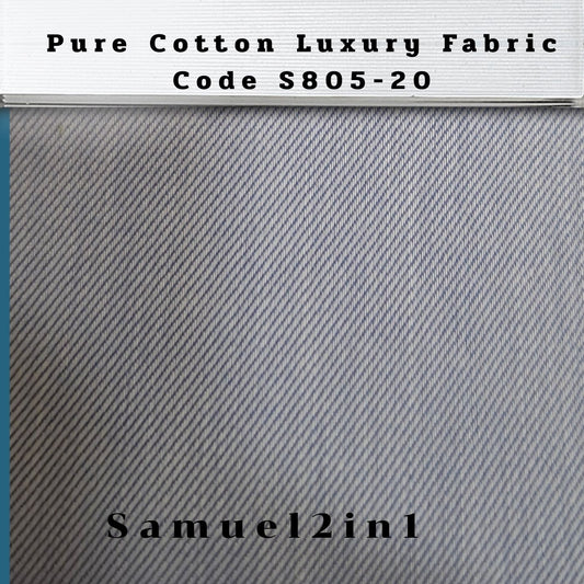 Pure Cotton Luxury Fabric – Code S805-20 (Light Gray)
