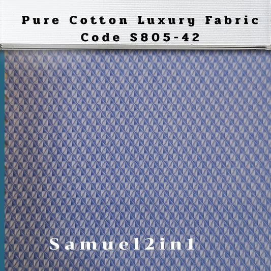 Pure Cotton Luxury Fabric – Code S805-42 (Blue)