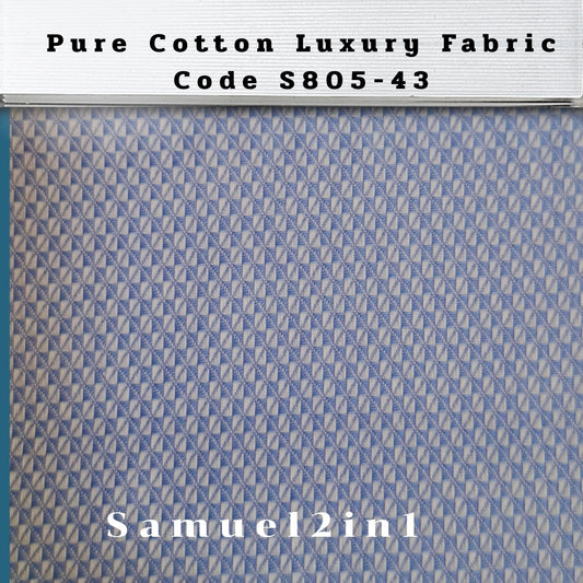 Pure Cotton Luxury Fabric – Code S805-43 (Blue)