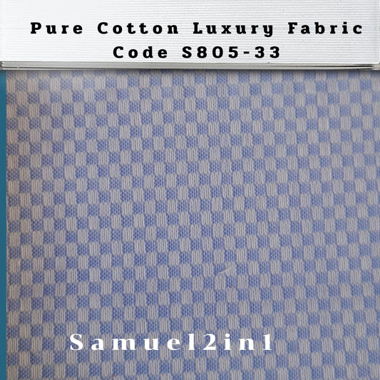 Pure Cotton Luxury Fabric – Code S805-33 (Blue)