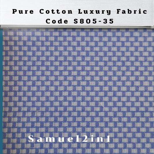 Pure Cotton Luxury Fabric – Code S805-35 (Blue)
