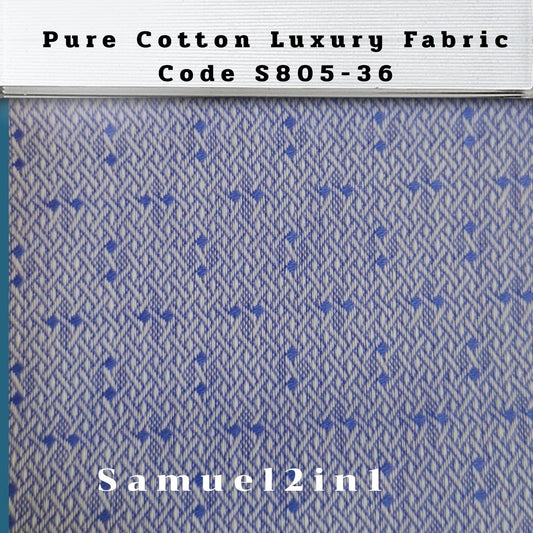 Pure Cotton Luxury Fabric – Code S805-36 (Blue)