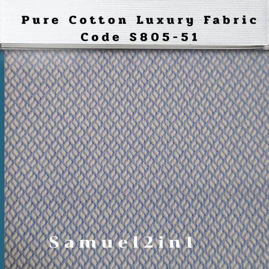 Pure Cotton Luxury Fabric – Code S805-51 (Blue)