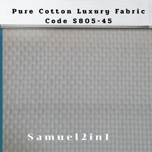 Pure Cotton Luxury Fabric – Code S805-45 (White)