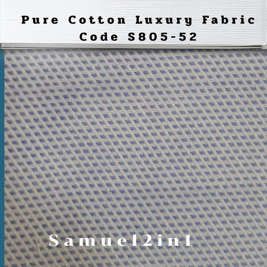 Pure Cotton Luxury Fabric – Code S805-52 (Blue)