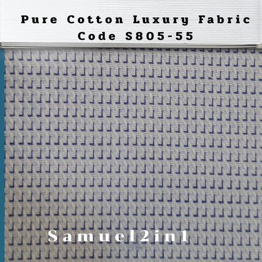 Pure Cotton Luxury Fabric – Code S805-55 (Blue)