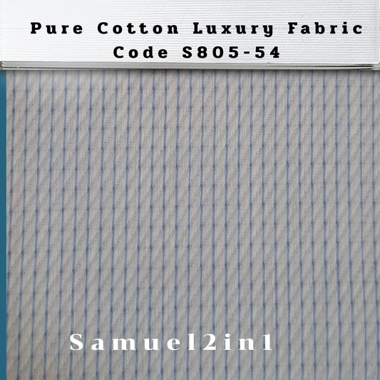 Pure Cotton Luxury Fabric – Code S805-54 (Blue Stripe)