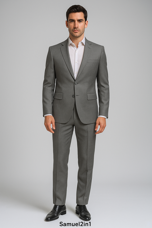Men’s Grey Two-Piece Business Suit | Samuel2in1