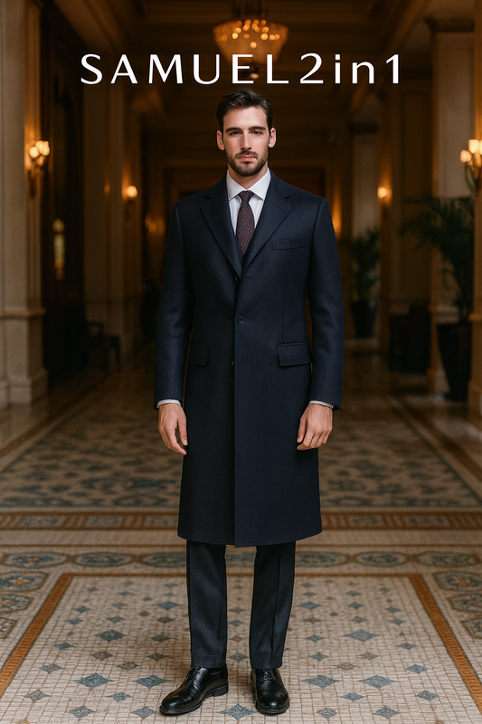 Men’s Navy Overcoat – Samuel2in1