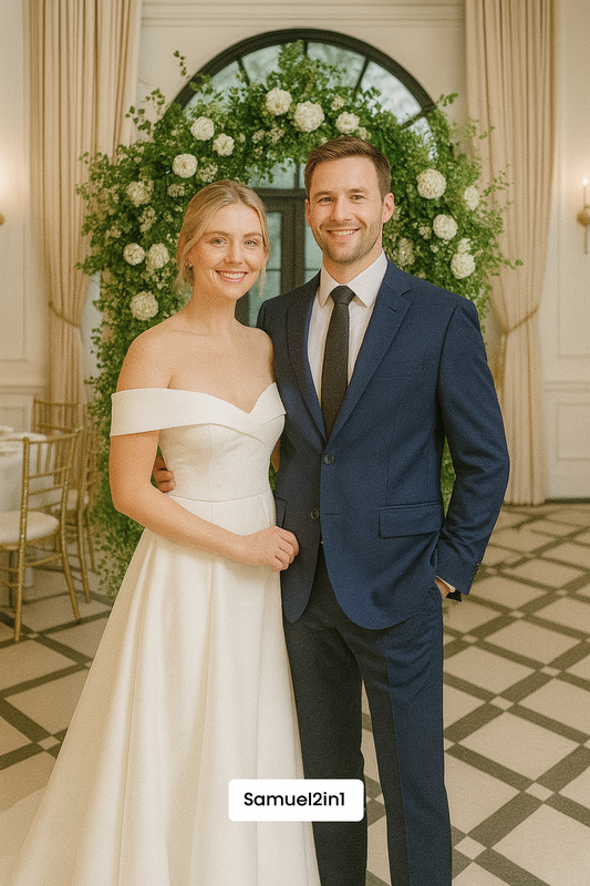 Navy Blue Wedding Suit – Modern Groom Attire by Samuel2in1