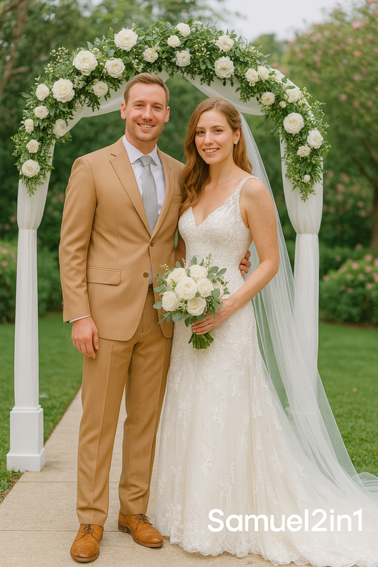 Light Tan Wedding Suit – Modern Groom Attire by Samuel2in1