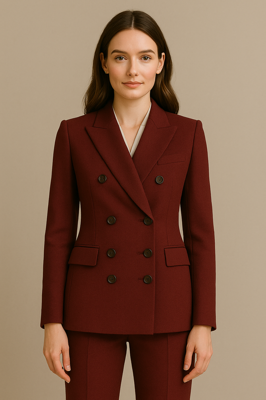 Women’s Burgundy Double-Breasted Suit | Samuel2in1 Made to Order