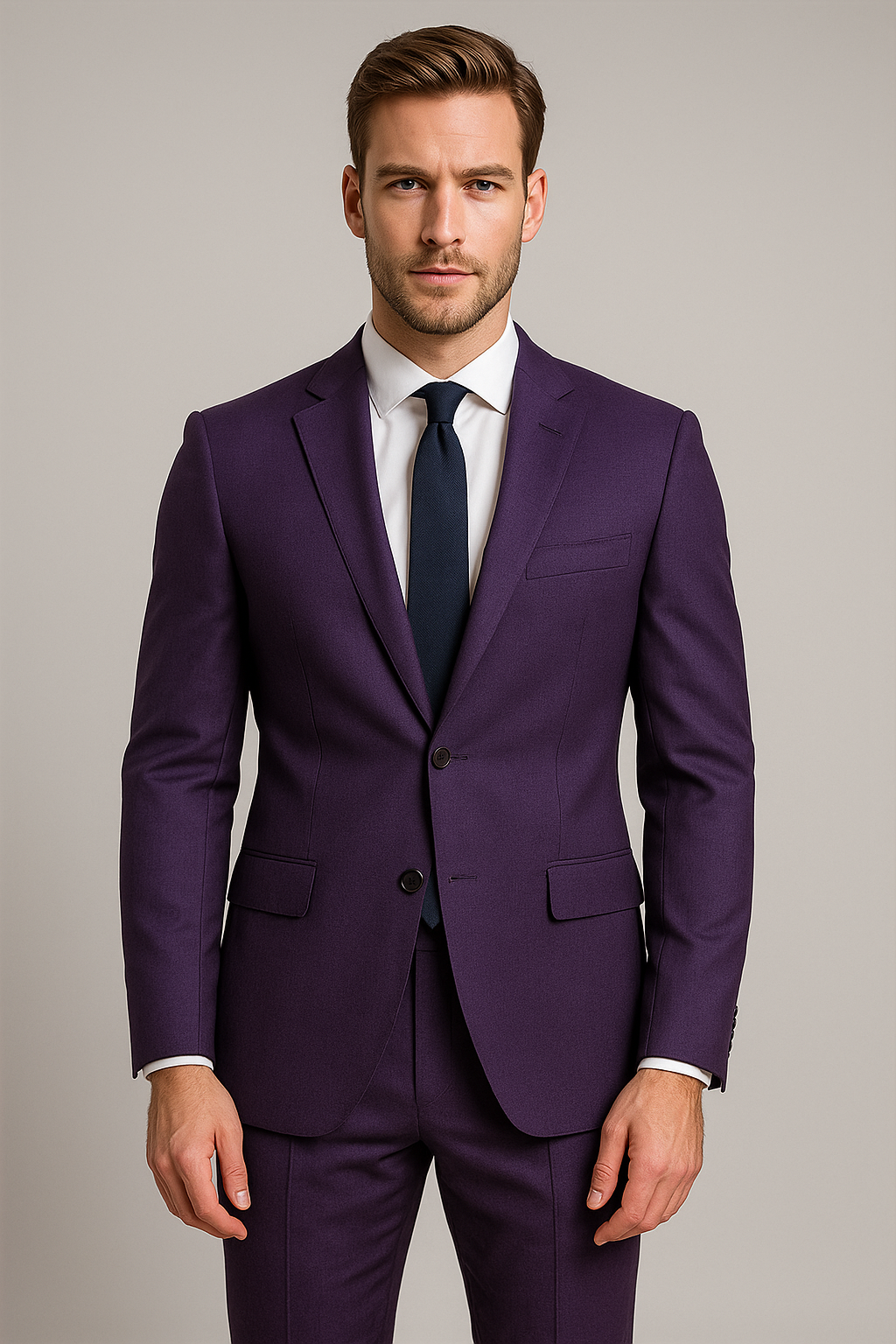 CHARCOAL PURPLE – CR60#35 Cassaro Fine Italian Fabric