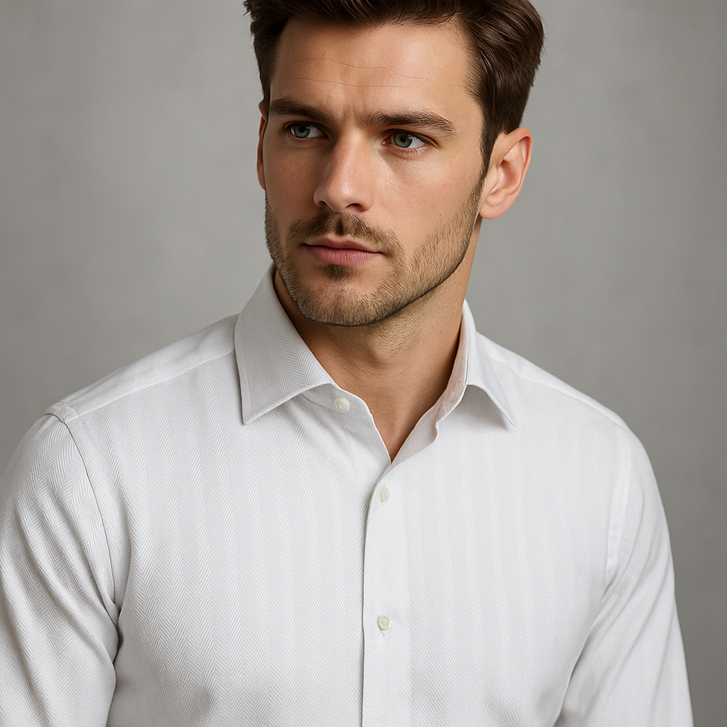 Pure Cotton Luxury Shirting Fabric – Code S805-16 (White)