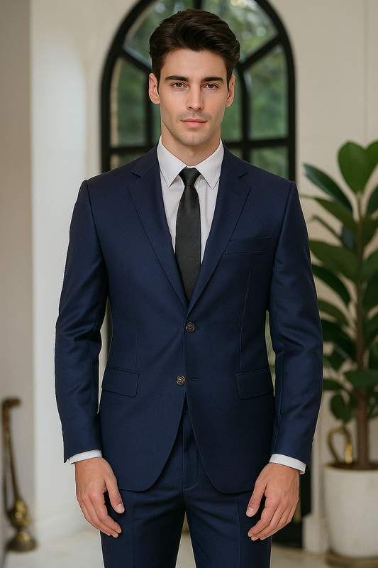 Samuel2in1 Made to Order – Navy Blue Notch Lapel Business Suit | Tailored Perfection