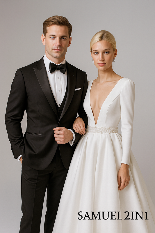 Classic Black Groom’s Tuxedo – Made to Order Cashmere Blend