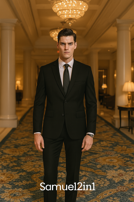 Samuel2in1 Classic Black Single-Breasted Suit – Made to Order Men’s Timeless Business & Formal Wear