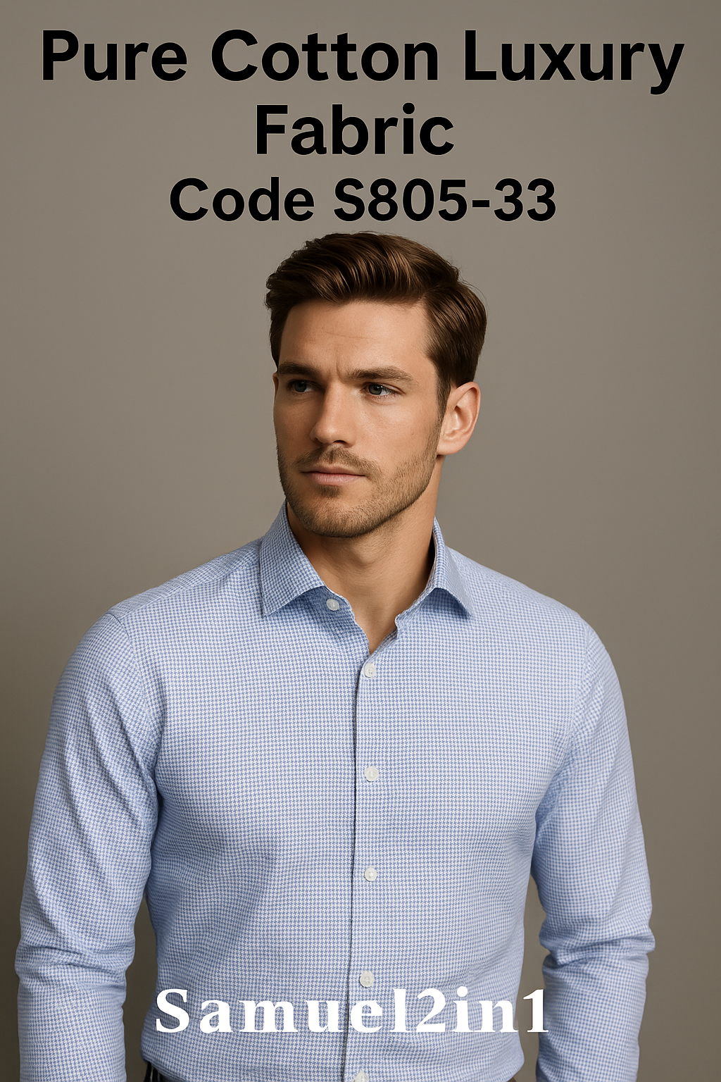 Pure Cotton Luxury Fabric – Code S805-33 (Blue)