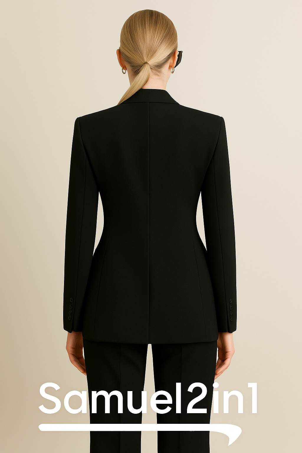 Made-to-Order Women’s Black Suit – Premium Tailored Pantsuit by Samuel2in1